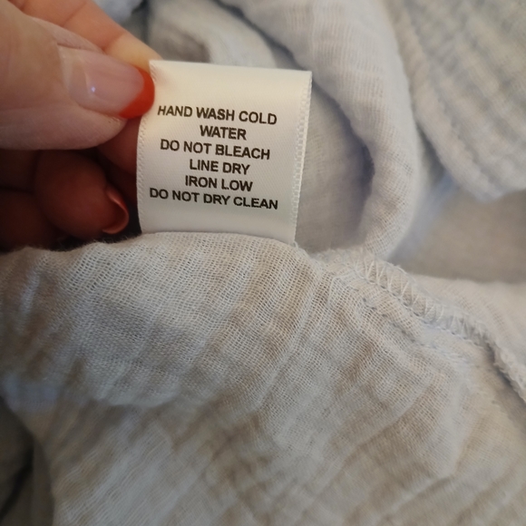 Elegant Light Blue Tie-Front Blouse - Picture 10 of 10